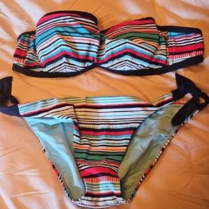 Colorful Striped Bikini Set